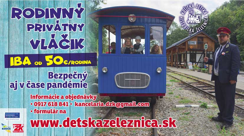 Košická detská historická železnica ponúka jedinečnú súkromnú jazdu „Rodinný vláčik“