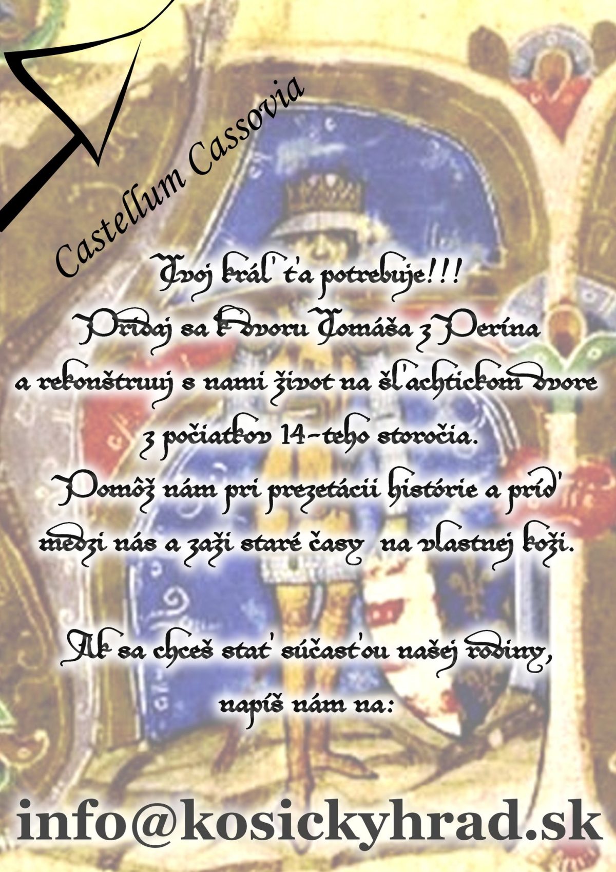 Život na Hradovej – Castellum Cassovia, o.z. : Pridaj sa k nám a príď v nedeľu na Košický hrad