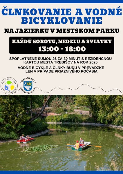 vodné bicyklovanie a člnkovanie