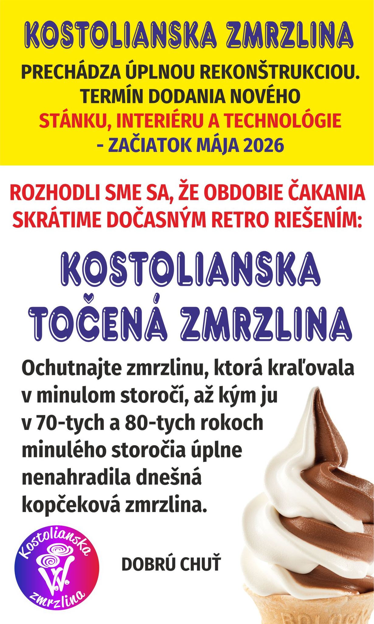 Kde sa nachádza legendárna Kostolianska zmrzlina a kedy otvorí svoj nový stánok?