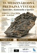 33. MEDZINÁRODNÁ PREDAJNÁ VÝSTAVA minerálov, skamenelín a šperkov v Košiciach