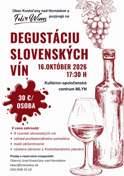 Degustácia slovenských vín v Kostoľanoch nad Hornádom