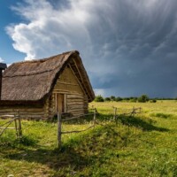 Replika zrubu v Osade I Archeoskanzen Nižná Myšľa